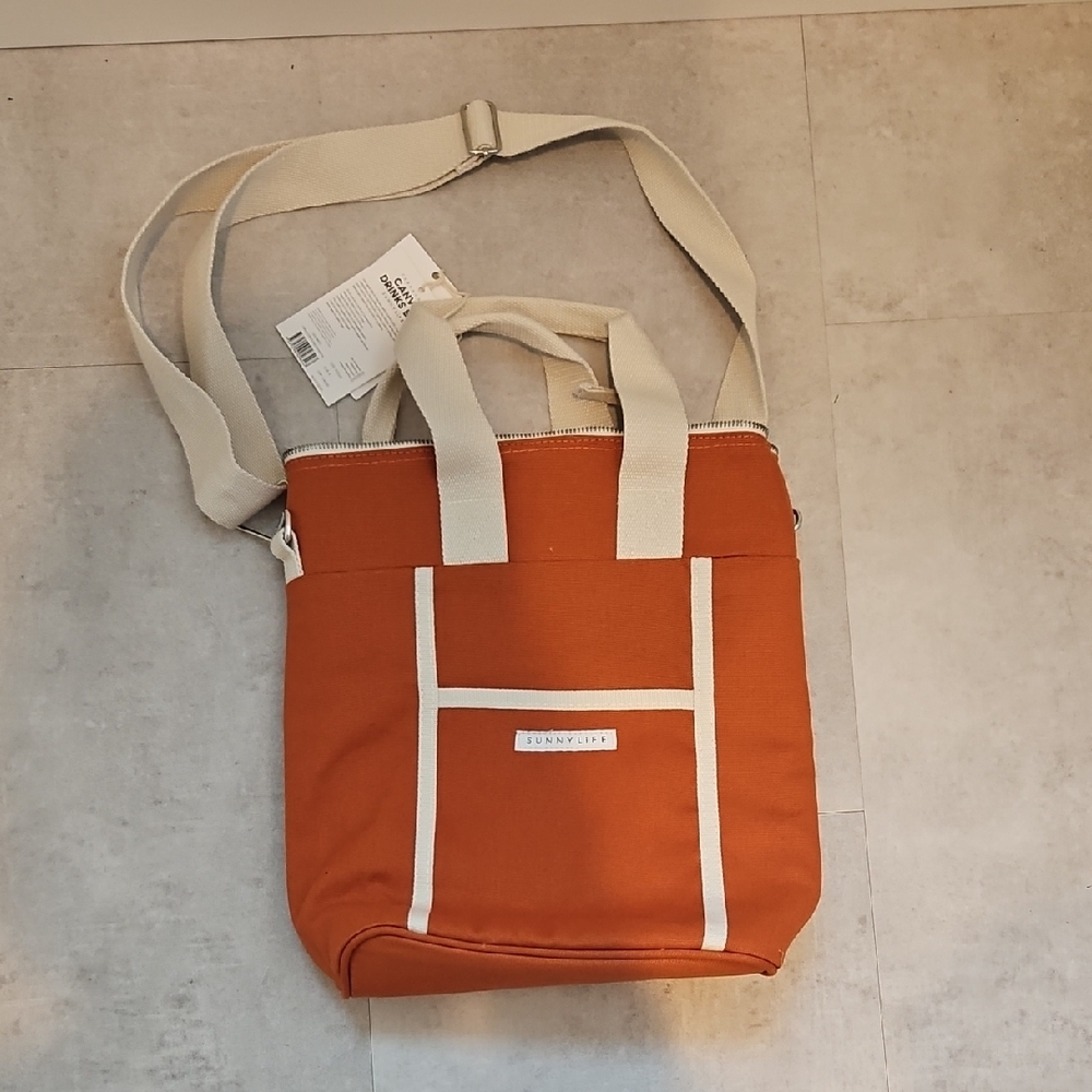 Sunnylife Orange and Cream Messenger Bag Practical Design